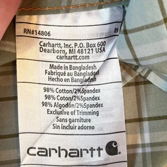 Carhartt Women's Shirt, Plaid, new with tags, 3/4 sleeves - Picture 13 of 15